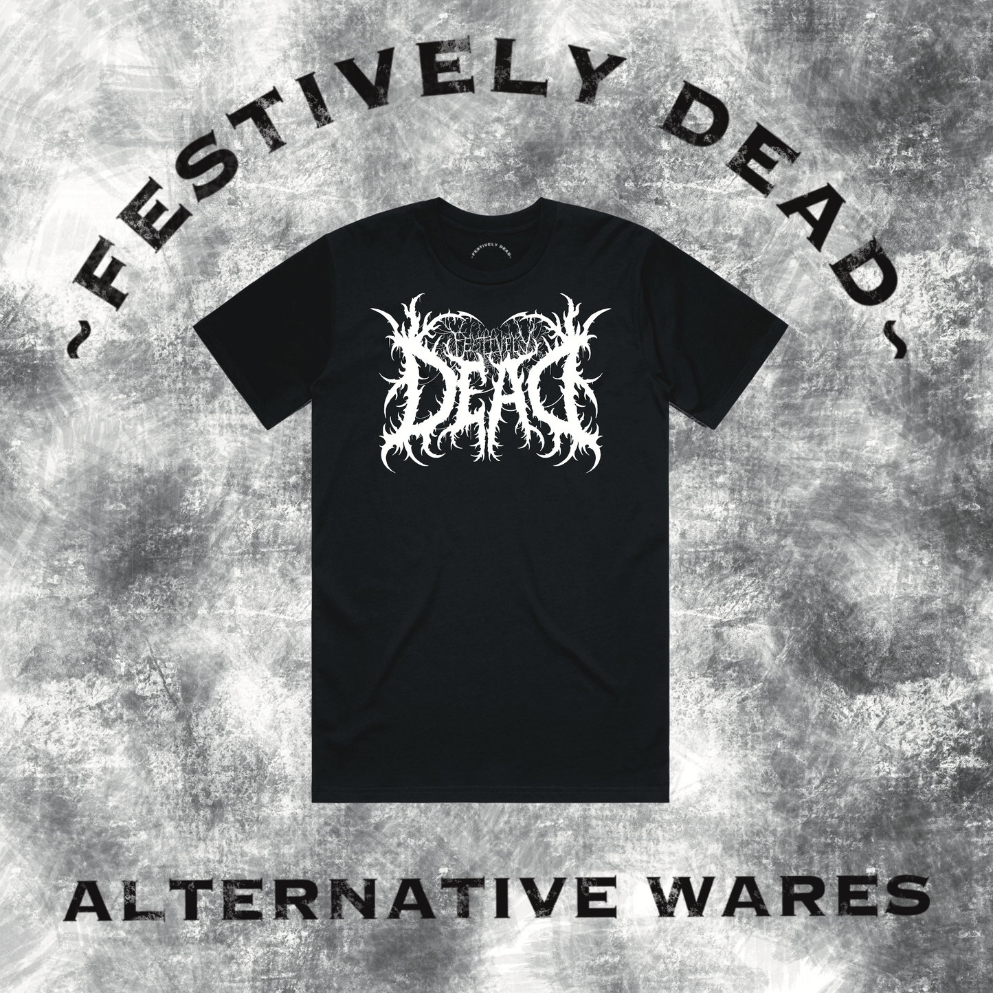 Festively Dead Metal Design T-Shirt
