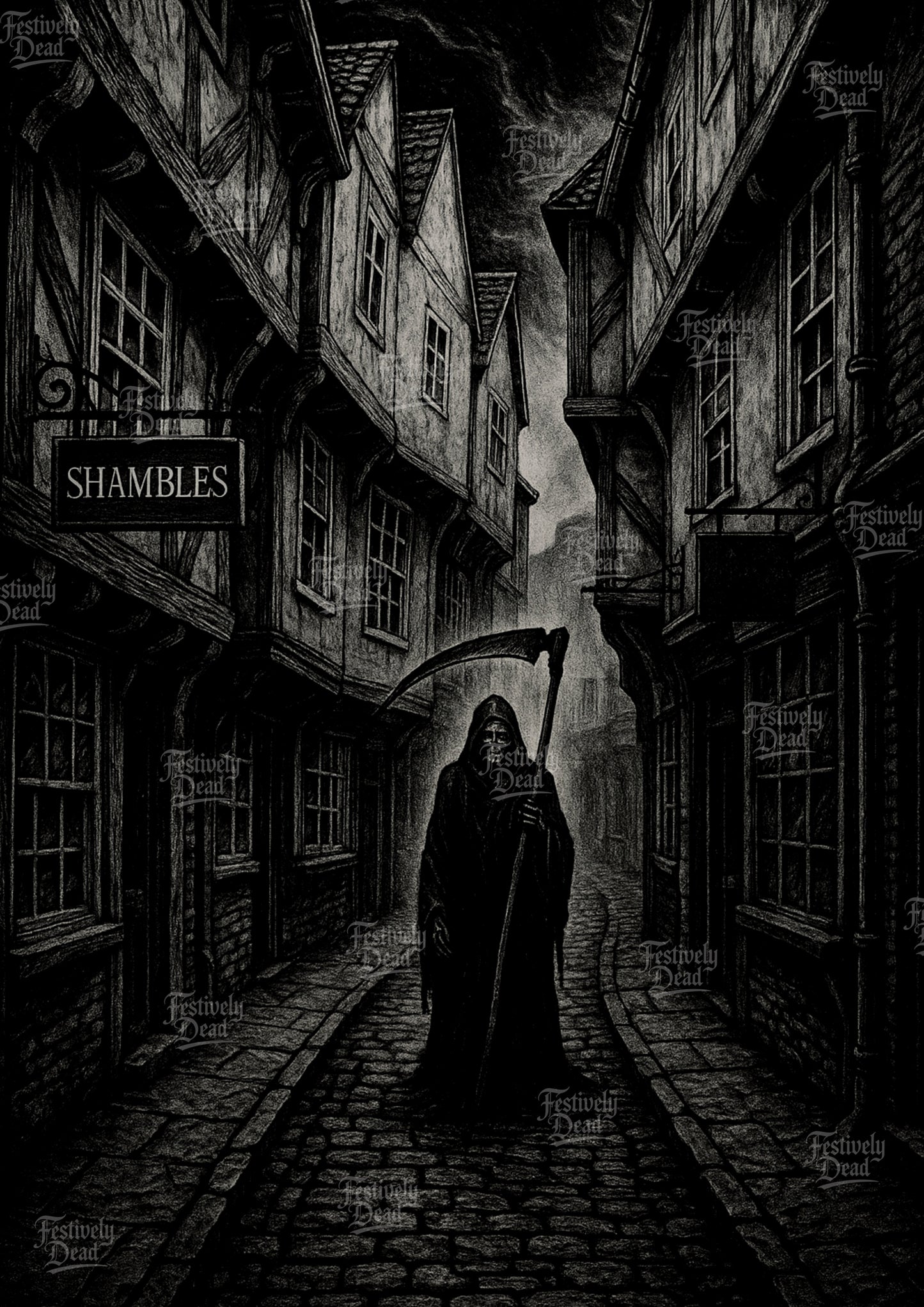 Death’s Summer Holiday Art Print - Shambles Street York