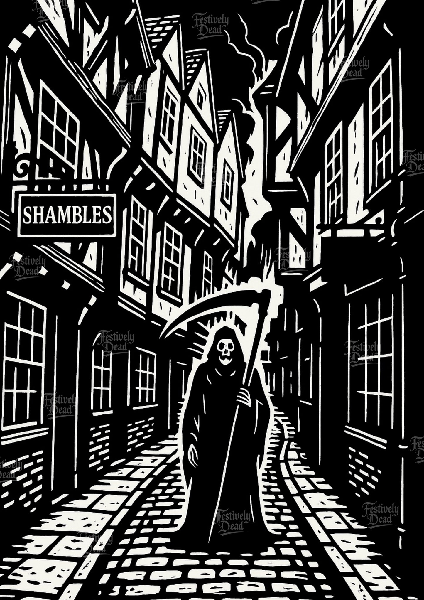 Death’s Summer Holiday Art Print - Shambles Street.