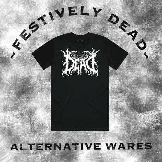 Festively Dead Metal Design T-Shirt