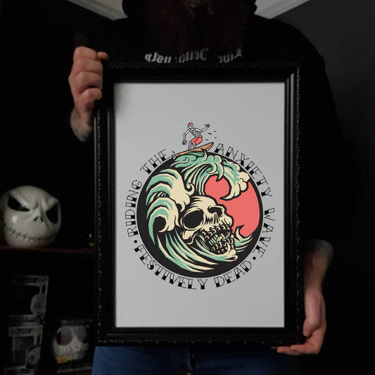 Riding The Anxiety Wave Art Print